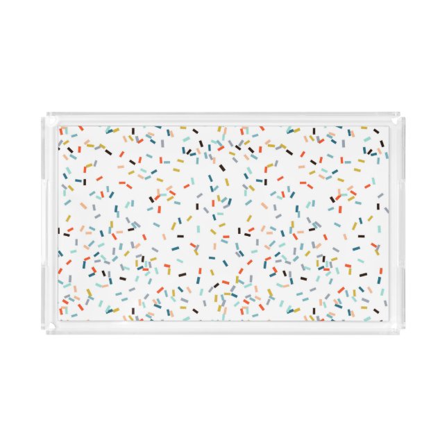 Colorful Confetti Fall Pattern Acrylic Tray (Front)