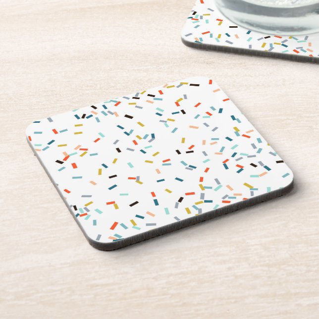 Colorful Confetti Fall Pattern Beverage Coaster (Left Side)