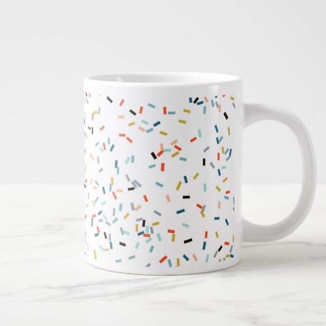 Colorful Confetti Fall Pattern Giant Coffee Mug (Right)