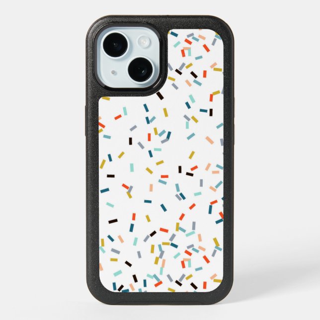Colorful Confetti Fall Pattern iPhone 15 Case (Back)