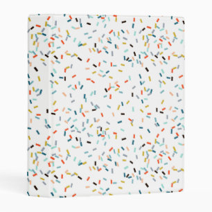 Colorful Confetti Fall Pattern Mini Binder