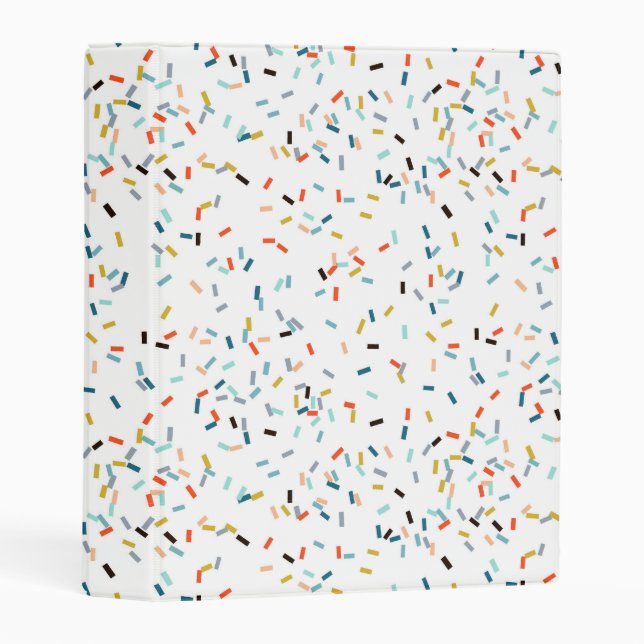 Colorful Confetti Fall Pattern Mini Binder (Front/Spine)