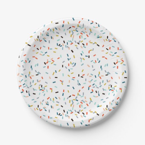 Colorful Confetti Fall Pattern Paper Plates