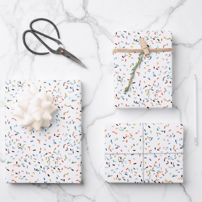 Colorful Confetti Fall Pattern Wrapping Paper Sheets (Front)
