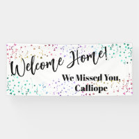 Colorful Confetti Festive White Welcome Home