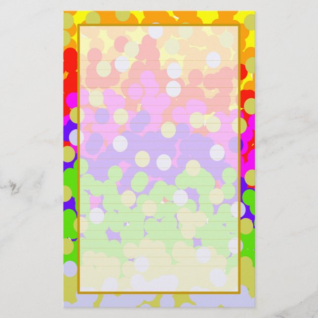 Colorful Confetti Fine Lined Stationery (Front)