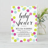 Colorful Confetti Frame Baby Shower Invitation (Standing Front)