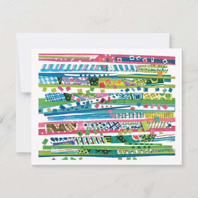 Colorful 'Confetti' Geometric Flat Greeting Card (Front)