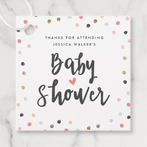 Colorful Confetti Girl Baby Shower Thank You Favor Tags