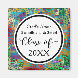 Colorful Confetti Graduation Celebration with Year Magnet