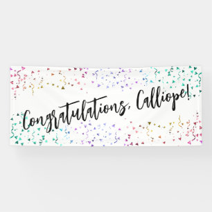 Colorful Confetti Handwriting Congratulations Banner