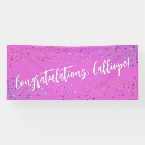 Colorful Confetti Handwriting Congratulations Banner