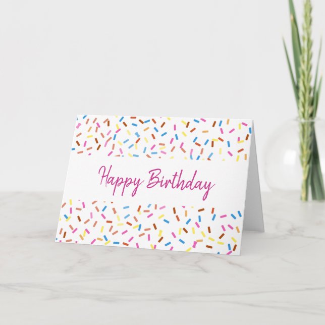 Colorful Confetti Happy Birthday Blank  Card (Front)
