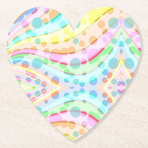 Colorful Confetti Heart Shaped Paper Coaster