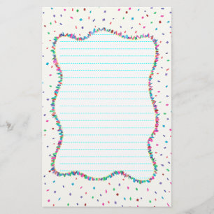 Colorful Confetti Lined Stationery