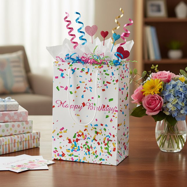 Colorful confetti medium gift bag (Creator Uploaded)