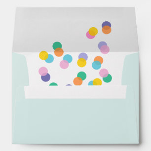 Colorful Confetti Mint Green Envelope