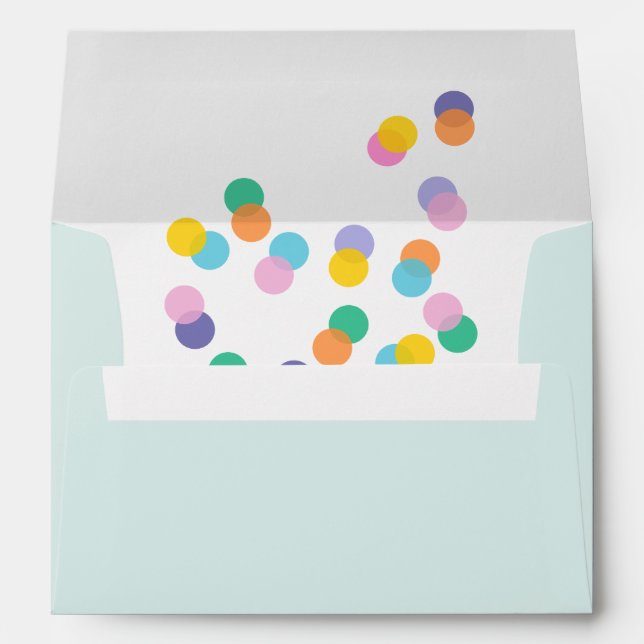 Colorful Confetti Mint Green Envelope (Back (Bottom))