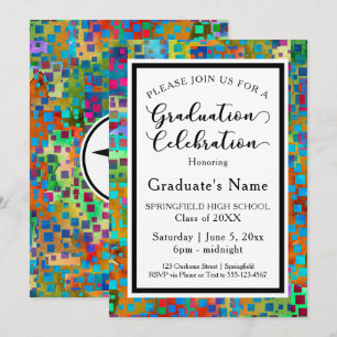 Colorful Confetti Modern Graduation Party Invitation