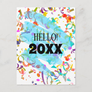 Colorful Confetti New Year Blue Squiggle Template