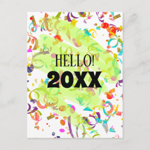 Colorful Confetti New Year Green Squiggle Template