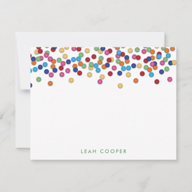 Colorful Confetti Note Card (Front)