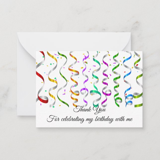Colorful Confetti On Thank You Cards (Front)