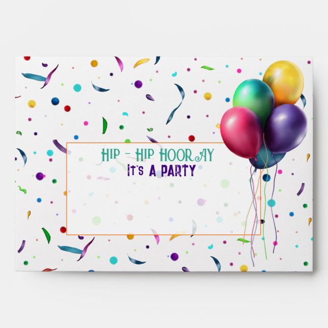 Colorful Confetti Party Envelope (Front)