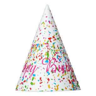 Colorful confetti party hat