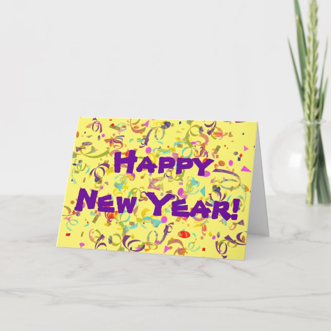 Colorful Confetti Personalized Special Occasion Holiday Card (Front)