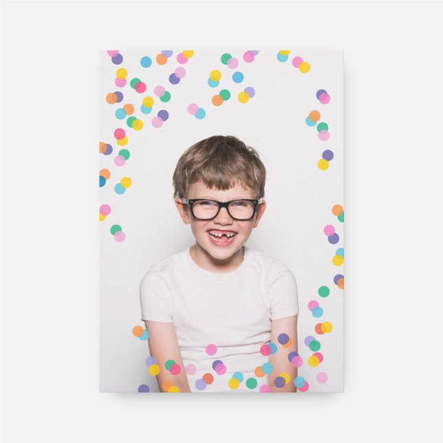 Colorful Confetti Photo Birthday Invitation (Creator Uploaded)