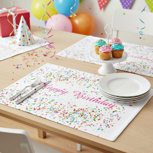 Colorful confetti placemat
