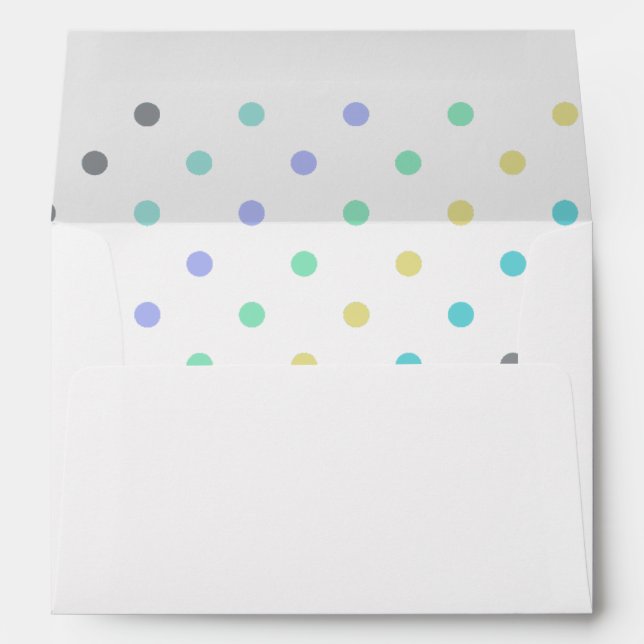 Colorful Confetti Polka Dot Wedding Envelope (Back (Bottom))