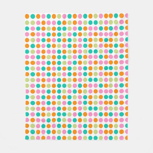 Colorful confetti polka dots retro 60s art fleece blanket