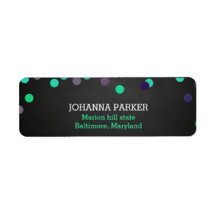 Colorful Confetti Polka Dots Rustic Chalkboard Label