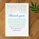 Colorful Confetti retirement party  Thank You Card