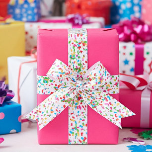 Colorful confetti satin ribbon