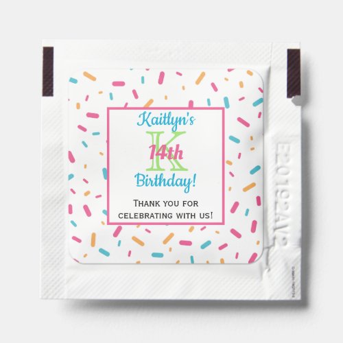 Colorful Confetti Sprinkles  Birthday Party Hand Sanitizer Packet