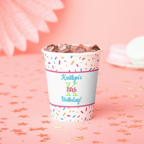 Colorful Confetti Sprinkles  Party Paper Cups