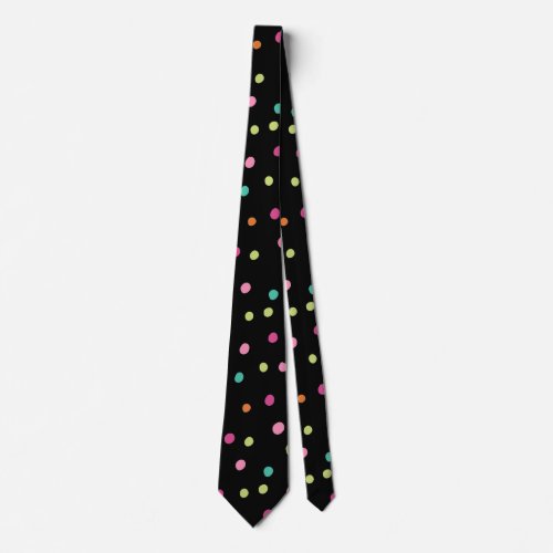 Colorful confetti sprinkles polka dot party neck tie