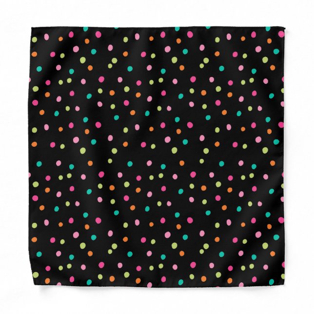 Colorful confetti sprinkles polka dot rainbow pop bandana (Front)