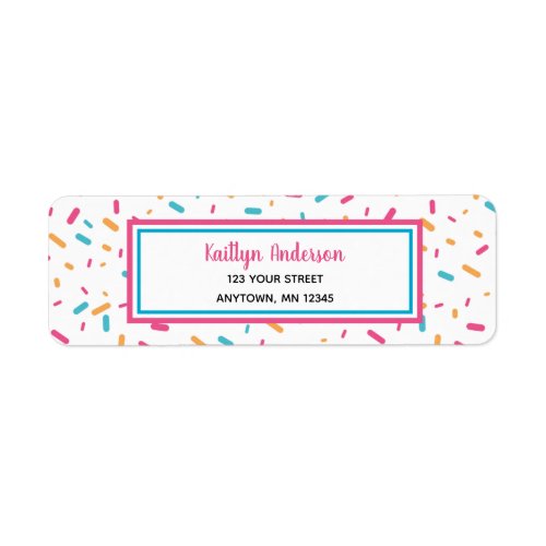 Colorful Confetti Sprinkles  Return Address Label