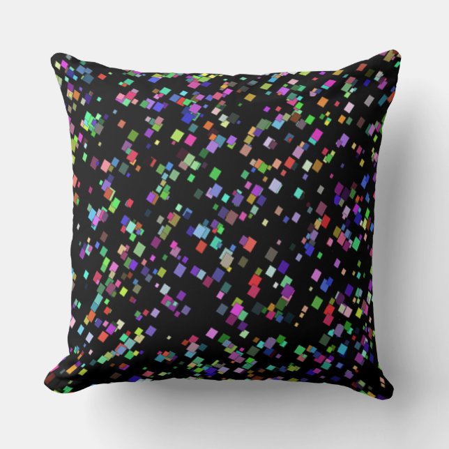 Colorful Confetti Squares Throw Pillow (Front)