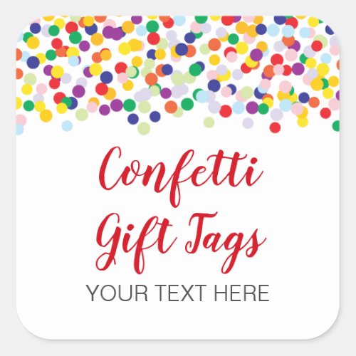 Colorful Confetti Tags for Showers  Party Favors