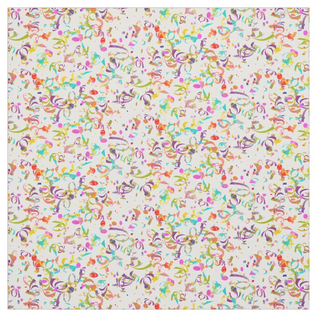 Colorful Confetti Toss Artwork Fabric (Swatch)