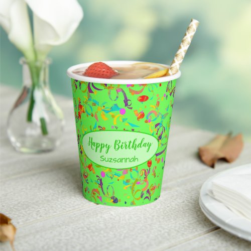 Colorful Confetti Toss Special Occasion Custom Paper Cups