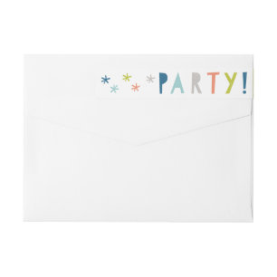 Colorful Confetti Type Boys Return Address Wrap Around Label