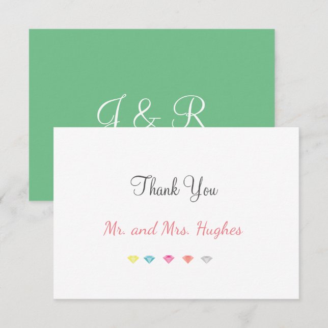 Colorful Confetti Wedding Thank You Card  (Front/Back)