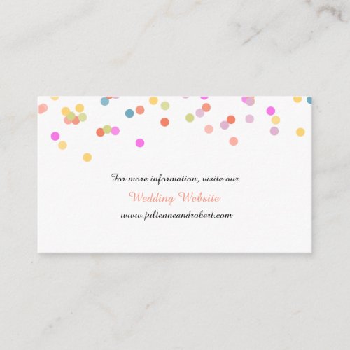 Colorful Confetti Wedding Website Card