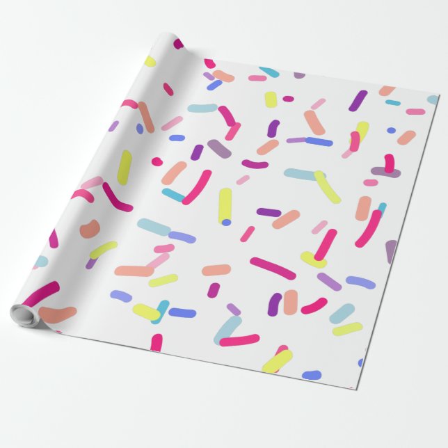 Colorful Confetti  Wrapping Paper (Unrolled)